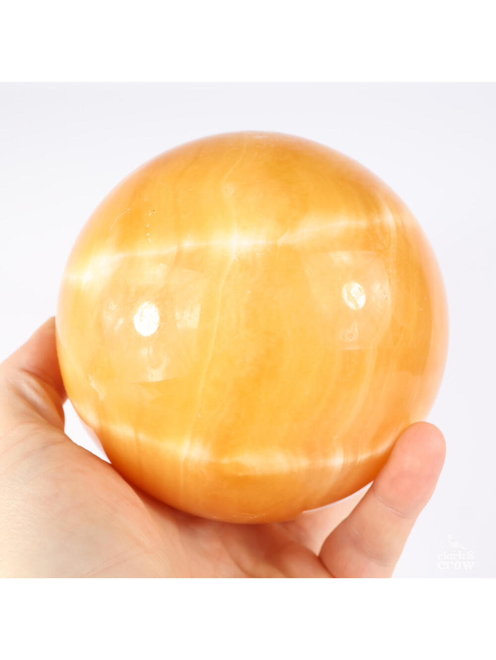 Orange Calcite Sphere 122mm XL 5.9lb Crystal Mineral Stone Statement Piece Decor